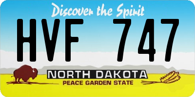 ND license plate HVF747