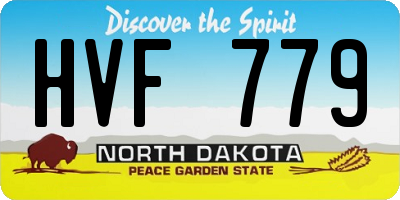 ND license plate HVF779