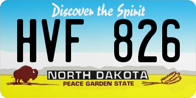 ND license plate HVF826