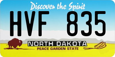 ND license plate HVF835