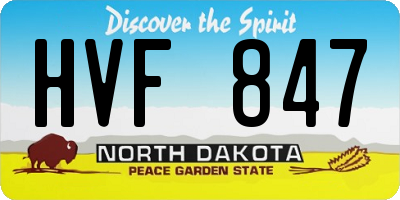 ND license plate HVF847