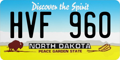 ND license plate HVF960
