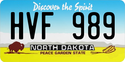 ND license plate HVF989