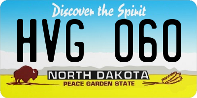 ND license plate HVG060