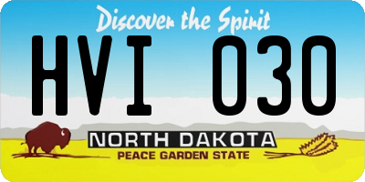 ND license plate HVI030