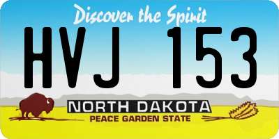ND license plate HVJ153