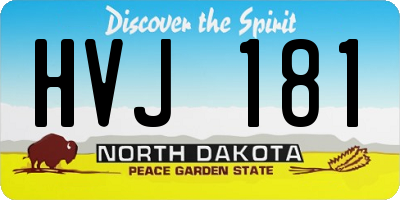 ND license plate HVJ181