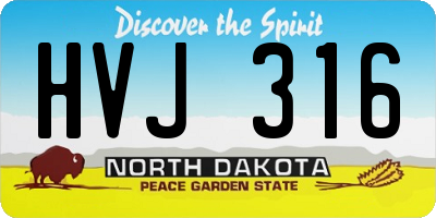 ND license plate HVJ316