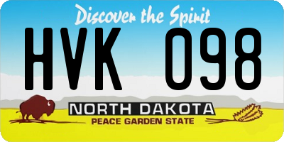 ND license plate HVK098