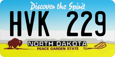 ND license plate HVK229