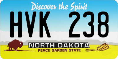 ND license plate HVK238