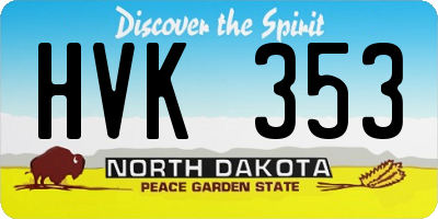 ND license plate HVK353