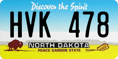 ND license plate HVK478