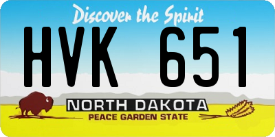 ND license plate HVK651