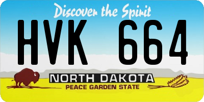 ND license plate HVK664