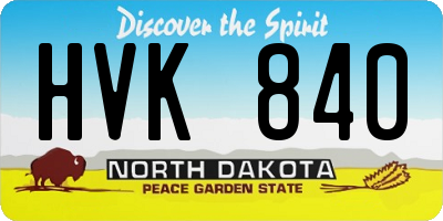 ND license plate HVK840