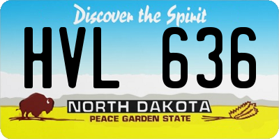 ND license plate HVL636