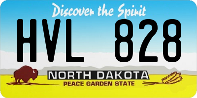ND license plate HVL828