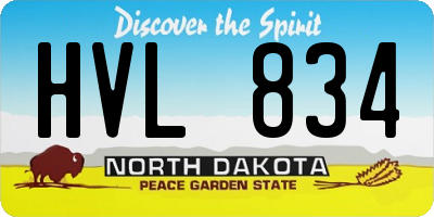 ND license plate HVL834
