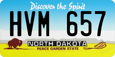 ND license plate HVM657
