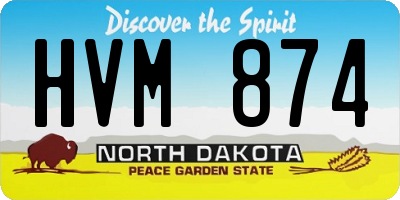 ND license plate HVM874