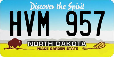 ND license plate HVM957