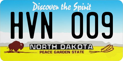 ND license plate HVN009