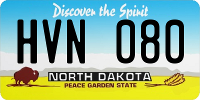 ND license plate HVN080