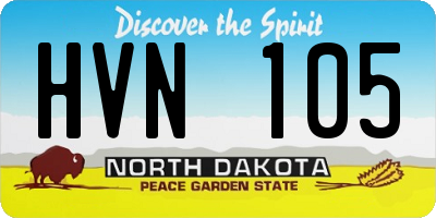 ND license plate HVN105