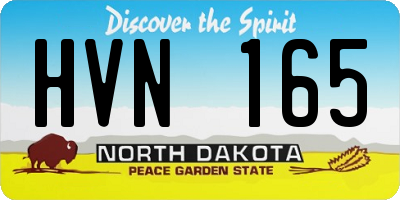 ND license plate HVN165