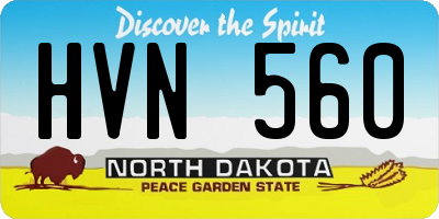 ND license plate HVN560