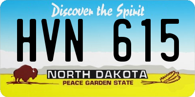 ND license plate HVN615