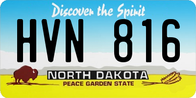 ND license plate HVN816