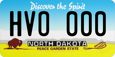 ND license plate HVO000