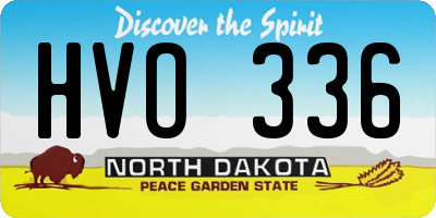 ND license plate HVO336