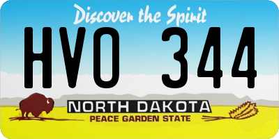 ND license plate HVO344