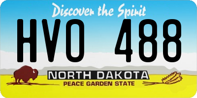 ND license plate HVO488