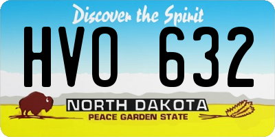 ND license plate HVO632