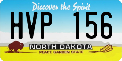 ND license plate HVP156