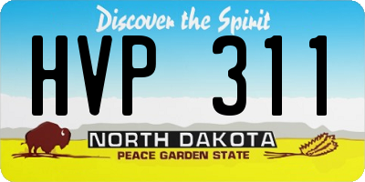 ND license plate HVP311