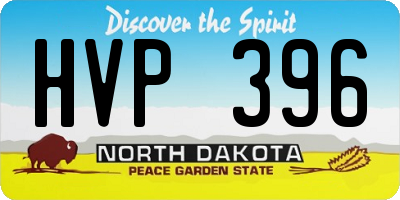 ND license plate HVP396