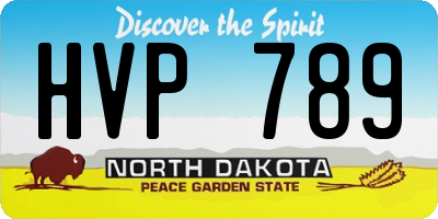 ND license plate HVP789
