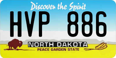 ND license plate HVP886