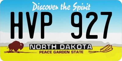 ND license plate HVP927