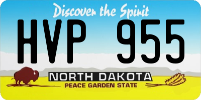 ND license plate HVP955