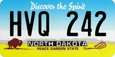 ND license plate HVQ242