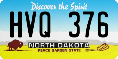 ND license plate HVQ376