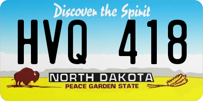 ND license plate HVQ418