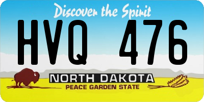 ND license plate HVQ476