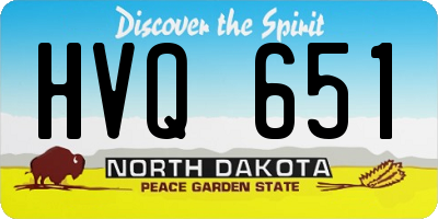 ND license plate HVQ651